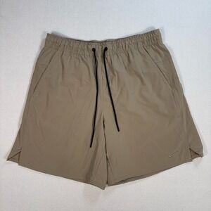 Nike Unlimited 7" Shorts Men's M Khaki Unlined Dri-Fit Stretch Swoosh Gym DV9340